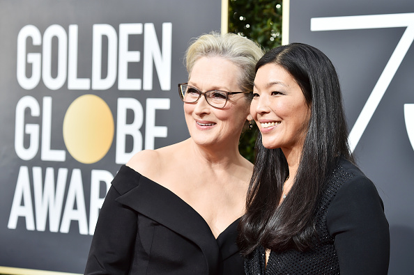 Actor Meryl Streep (L) and NDWA Director Ai-jen Poo